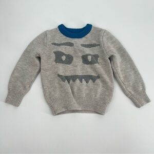 Baby Gap Sweater‎ 18-24M Gray Blue Spooky Crewneck Wool Halloween